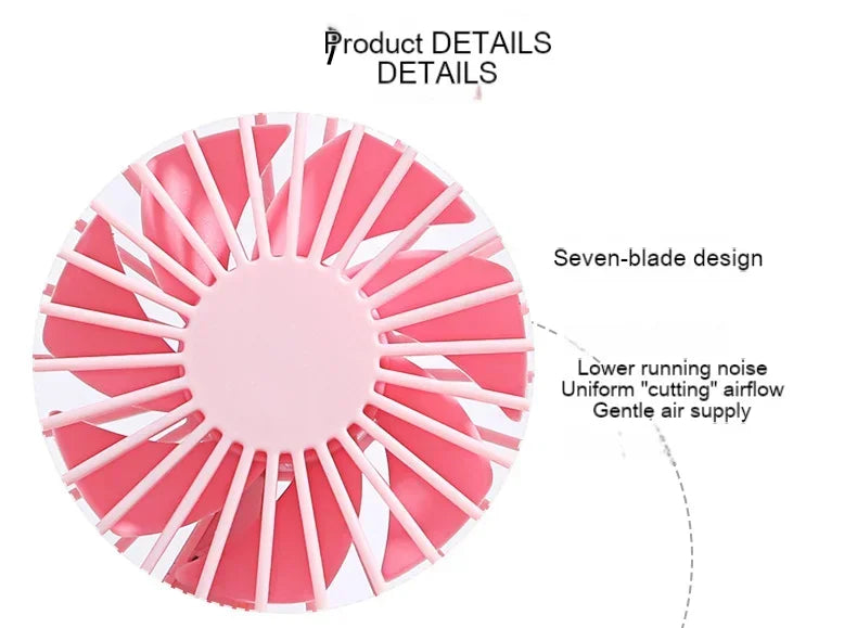 Portable Mini Handheld Fan USB Charging 3 Speed High Wind Desktop Office Travel Pocket Handheld Fan Handheld Small Charging Fan