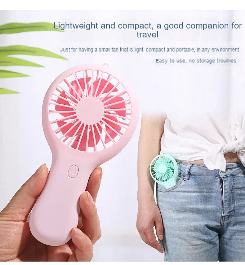 Portable Mini Handheld Fan USB Charging 3 Speed High Wind Desktop Office Travel Pocket Handheld Fan Handheld Small Charging Fan