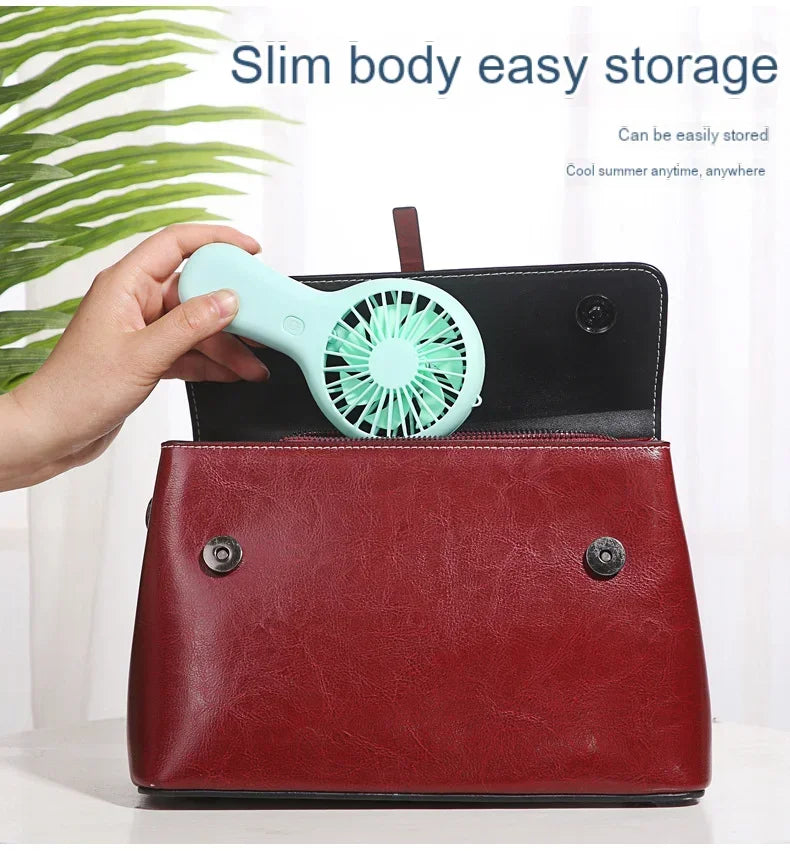 Portable Mini Handheld Fan USB Charging 3 Speed High Wind Desktop Office Travel Pocket Handheld Fan Handheld Small Charging Fan