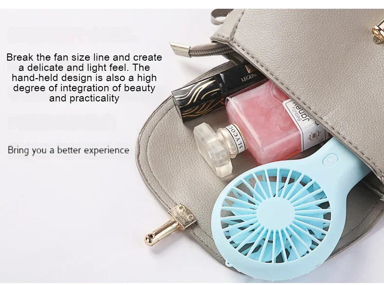 Portable Mini Handheld Fan USB Charging 3 Speed High Wind Desktop Office Travel Pocket Handheld Fan Handheld Small Charging Fan